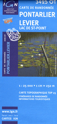 3425OT Pontarlier, Levier, lac de St-Point (1/25000)