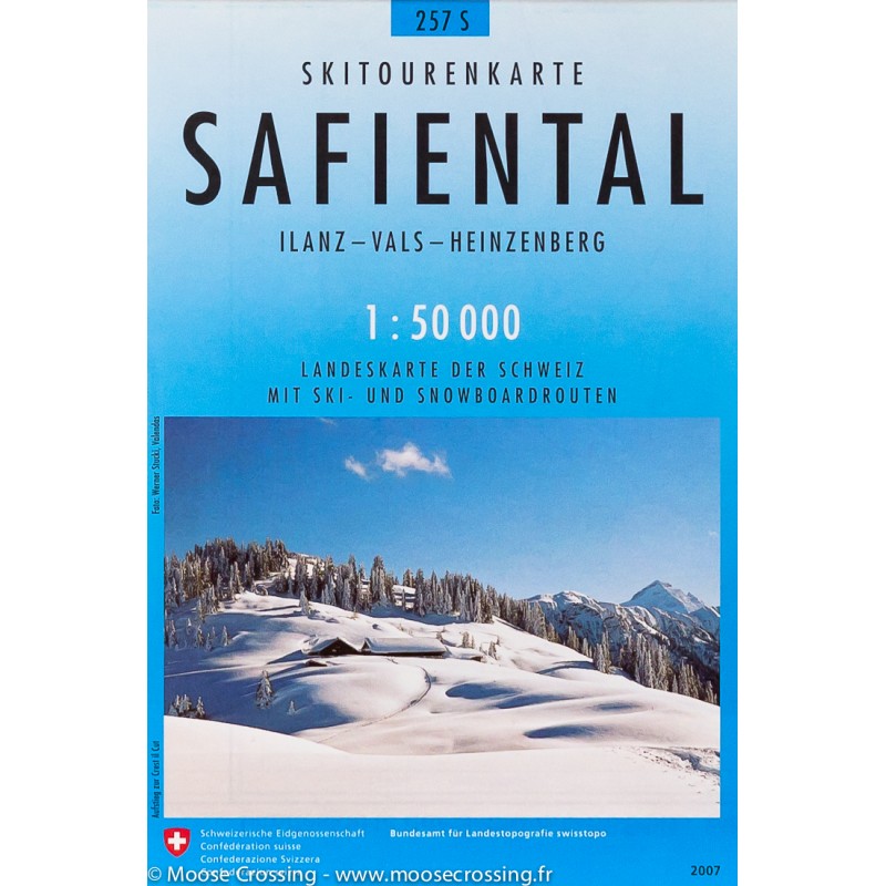 257S Safiental avec itinéraires de Ski (1/50000)