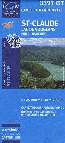 3327OT St-Claude, lac de Vouglans, Parc Naturel Régional du Haut-Jura (1/25000)