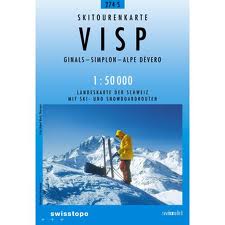 274S Visp avec itinéraires de Ski (1/50000)