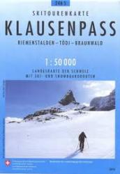 246S Klausenpass avec itinéraires de Ski (1/50000)