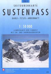255S Sustenpass avec itinéraires de Ski (1/50000)