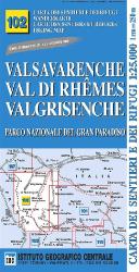 102 Valsavarenche, Val di Rhêmes, Valgrisenche (1/25000)